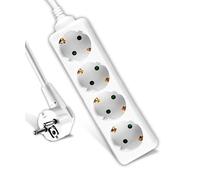 V-TAC Regleta de 4 Enchufes y Cable de 1,5 Metros - Enchufe Múltiple 4 Tomas de Corriente 16A Shuko para el Hogar, Oficina, Tienda, Garaje - 250V Compacta y Práctica