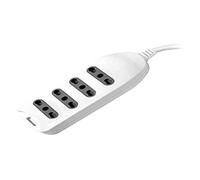 V-TAC Regleta de 4 Tomas de Corriente y bipaso 10/16 A estándar Italiano con conexión a Pared - SKU 8707