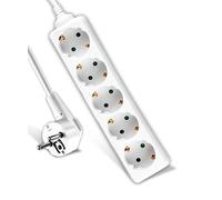 V-TAC Regleta de 6 Enchufes y Cable de 1,5 Metros - Enchufe Múltiple 6 Tomas de Corriente 16A Shuko para el Hogar, Oficina, Tienda, Garaje - 250V Compacta y Práctica