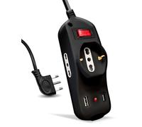 V-TAC Regleta eléctrica USB C Power Delivery 20 W + Puerto + 2 Tomas Laterales 10/16 A bipaso y 1 Frontal 10/16 A bipaso Schuko - Regleta Tipo C - Toma para casa, Oficina