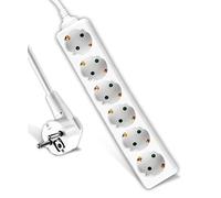 V-TAC Regleta Múltiple 5 Enchufes y Cable de 1,5 Metros - Enchufe Múltiple 5 Tomas de Corriente 16A Shuko para el Hogar, Oficina, Tienda, Garaje - 250V Compacta y Práctica