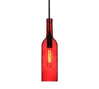 V-TAC SKU.3769 - Suspensión de botella con bombilla VT-7558, plástico, y otros materiales, E14, color rojo, altura x anchura x profundidad: 72 x 280 x 1050 mm.