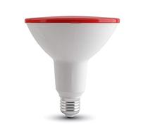 V-TAC Smd - Bombilla LED (15 W, E27, Par38, 1200 lm, 30 grados, IP65), color rojo