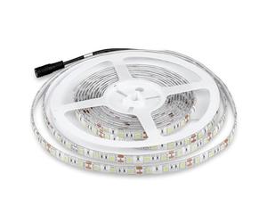 V-TAC Tira de LED de exterior IP65 impermeable 7 W - 5 metros de longitud - SMD 5050 Alta luminosidad - Color de luz RGB - Tiras LED - Tira adhesiva y cubierta de silicona - 12 voltios
