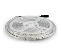 V-TAC Tira LED de bobina de 5 metros, 8 W por metro, cinta brillante SMD 3528, color blanco cálido, 3000 K, para exteriores con tira adhesiva y cubierta de silicona, alimentado a 12 voltios.
