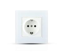 V-TAC Toma empotrable Individual Schuko estándar alemán, 16 A, plástico Blanco Recubierto de Cristal IP20