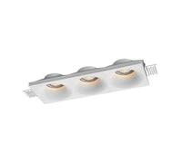 V-TAC VT-11023 Rectangular empotrable led Soporte Foco en escayola Corte cóncavo para 3 Spots 3*GU10/GU5,3 Blanco SKU 6766