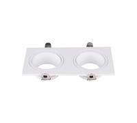 V-TAC VT-439 - Portafoco LED doble empotrable rectangular 2 x GU10 de policarbonato y metal color blanco - SKU 10298