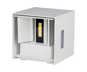 V-TAC VT-759 Aplique de pared para exterior Blanco E27 LED 6 W Iluminación al aire libre (Aplique de pared para exterior, Blanco, Aluminio, IP65, Entrada, Cochera, Jardín, Patio, Blanco)