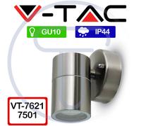 V-TAC VT-7621 7501 Soporte de pared LED redondo 2 GU10 gris IP44 para exteriores