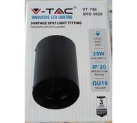 V-TAC VT 796 Portalámpara Orientable Redondo De Techo Bombillas GU10 GU5.3