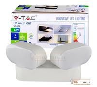 V-Tac VT-814 Aplique Impermeable LED 220V Doble Foco Blanco