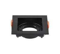 V-TAC VT-933-B - Soporte para foco LED empotrable cuadrado GU10 negro, dimensiones (exterior): 102 x 102 x 42 mm, tamaño de montaje del agujero: 95 x 95 mm
