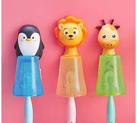 V-Ting Soporte para cepillo de dientes para niños, sin taladrar, con ventosa para pared, plástico, dibujos animados, soporte para cepillo de dientes, bola de baño, soporte para pasta de dientes, pato
