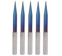 V Tip Engraving Bits 5Pcs | 15 - Degree 2 - Flute Tungsten Steel Carving Tool | 4mm Shank End Mill for Wood / Aluminum / Acrylic | 4x0.5x15mm CNC Engraving Bits