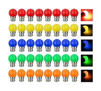 V-TOO Bombillas LED Colores B22 Bayoneta Cap 3W 240Lm AC220V-240V B22 Bombillas Golf Multicolor Vistoso LED Lámpara Luz Ambiente para Hogar, Decoración, Bar, Fiesta, KTV - 40 Pack
