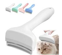 V Tooth Deshedding Comb for Cats, Pet Deshedding Tool with Curve Blade-Pet Grooming Brush V-Shaped Teeth Brush for Dogs & Cats, Reduces Shedding Fast, Prevents Mats & Tangles Safely (Write,L(4.15in))