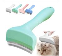 V-Tooth Deshedding Comb for Pets, Pet Deshedding Tool with Curve Blade-Pet Grooming Brush V-Shaped Teeth Brush for Dogs & Cats, Reduces Shedding Fast, Prevents Mats & Tangles Safely (Green,Small)