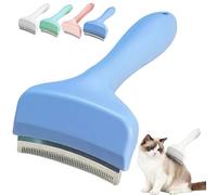 V-Tooth Deshedding Comb for Pets, Tight Pet Grooming Brush with Curve Blade, Reduces Shedding Fast, Promotes Healthy Skin for Dogs & Cats (Blue,Small)