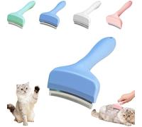 V-Tooth Deshedding Comb for Pets, Tooth Deshedding Comb for Pets Dog & Cat Grooming Brush Multifunctional Pet Comb with Ergonomic Handle for Shedding (Blue,Small)