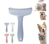 V-Tooth Deshedding Comb, Multifunctional Hair Removal Brush, Pet Deshedding Tool with Curve Blade, Dog & Cat Grooming Brush for Shedding, Tight V-Shaped Teeth Desheddings Tool (Blue, L)