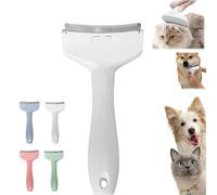 V-Tooth Deshedding Comb, Multifunctional Hair Removal Brush, Pet Deshedding Tool with Curve Blade, Dog & Cat Grooming Brush for Shedding, Tight V-Shaped Teeth Desheddings Tool (White, S)