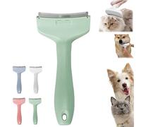 V-Tooth Deshedding Comb, Multifunctional Hair Removal Brush, Pet Deshedding Tool with Curve Blade, Dog & Cat Grooming Brush for Shedding, Tight V-Shaped Teeth Desheddings Tool (Green, S)