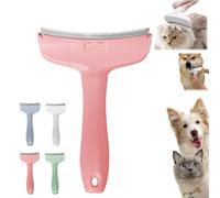 V-Tooth Deshedding Comb, Multifunctional Hair Removal Brush, Pet Deshedding Tool with Curve Blade, Dog & Cat Grooming Brush for Shedding, Tight V-Shaped Teeth Desheddings Tool (Pink, L)