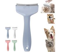 V-Tooth Deshedding Comb, Multifunctional Hair Removal Brush, Pet Deshedding Tool with Curve Blade, Dog & Cat Grooming Brush for Shedding, Tight V-Shaped Teeth Desheddings Tool (Blue, S)