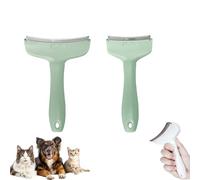 V-Tooth Deshedding Comb, Pet Hair Removal Tool, Tooth Deshedding Comb for Pets, Dog & Cat Grooming Brush for Shedding, Tight V-Shaped with Ergonomic Handle (Green,S+L)