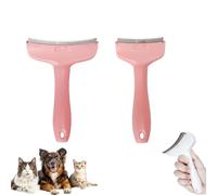 V-Tooth Deshedding Comb, Pet Hair Removal Tool, Tooth Deshedding Comb for Pets, Dog & Cat Grooming Brush for Shedding, Tight V-Shaped with Ergonomic Handle (Pink,S+L)
