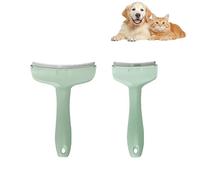 V Tooth Deshedding Comb - Tight V-Shaped Teeth for Dog & Cat, Painless Hair Removal Tool with Ergonomic Handle (2pcs Green,Large)