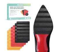 V-Tread - Protectores de suela de goma antideslizantes para tacones altos, botas y zapatos planos, 3 pares (1 rojo + 1 negro + 1 amarillo)