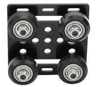 V Typery Plate 2040 Extrusión de Aluminio Aluminiooy Plástico V Typery Plate Negro para Accesorios de Impresora 3D Aluminios Ruedas con Ranura Estándar de la UE 2020 V