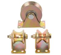 V/U Groove - Ruedas de polea para cuerdas, rodillos de acero para levantar líneas de lavado y puertas correderas, capacidad de carga de 200 kg, 80 mm, paquete de 4