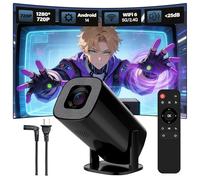 V1 Mini Proyector Android 14 Proyector Portatil,WiFi 6 + BT 5.2,1280 * 720P Projector Portable para TV/Teléfono/Ordenador portátil/Altavoz,Rotación de 180° Videoproyector para Cine en casa