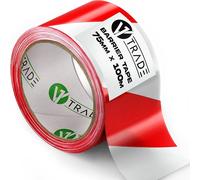 V1 Trade Cinta de seguridad roja y blanca, cinta de advertencia visual de 75 mm x 100 m, elástica resistente