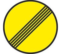 V10021 - Señal Vial Redonda Fin De Prohibiciones Metalica Termolacada 50 cm con CTE, RIPCI Nueva Legislación