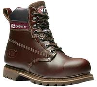 V12 Boulder, Rich Mahogany Hide Safety Boot, 10 UK 44 EU, Mahogany