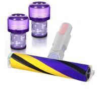 V12 Cepillo para Dyson V12 Detect Slim Absolute Cepillos de rodillos de aspiradora, piezas de repuesto para rodillos suaves, accesorios con filtro HEPA