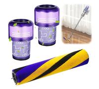 V12 Filtro para Dyson, cepillo de repuesto para aspiradora Dyson V12 Detect Slim Series, accesorios para aspiradora Dyson con 1 cepillo de repuesto y 2 filtros de repuesto