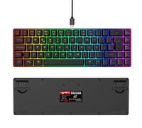 V200 with Spanish Wired 68Key RGB Streamer Mini Gaming Keyboard 19-Key Conflict-Free Membrane Keyboard but Mechanical Feel for Game/Office (Negro)