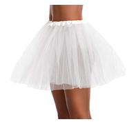 v28 Falda de tutú de Tul para Mujer, Adolescente, Adulto, clásica, elástica, 3, 4, 5 Capas, 3 Capas Blanco, Talla única