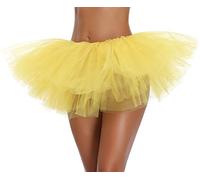 v28 Falda tutú clásica de 3/4/5 Capas para Mujeres, Adolescentes y Adultos, Amarillo de 5 Capas., Talla única