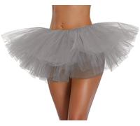 v28 Falda tutú clásica de 3/4/5 Capas para Mujeres, Adolescentes y Adultos, Gris, 5 Capas., Talla única