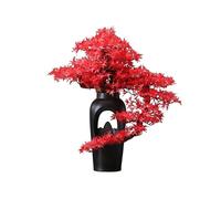 V2t9R4m7 Decoración Bonsai En Maceta Árbol bonsái Rojo Artificial, Plantas de imitación, decoración Grande Falsas con Maceta cerámica for Oficina