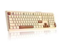 V300 108 Teclas Teclado para Juegos con Cable QWERTY RGB Rainbow Retroiluminado con Teclas de Membrana de Tamaño Completo con Teclas Multimedia Teclas ABS SA Spherical Ergonómicas-Bubble Tea