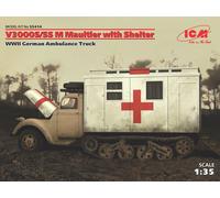 V3000s / Ss M Mula Con Shelter,WWII German Camión 1 :3 5 Plástico Modelo Kit Icm