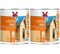 V33 Protector Decorativo De La Madera Classic Satinado Incoloro 0,75L (Paquete de 2)