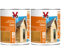 V33 Protector Decorativo De La Madera Classic Satinado Roble Dorado 0,75L (Paquete de 2)